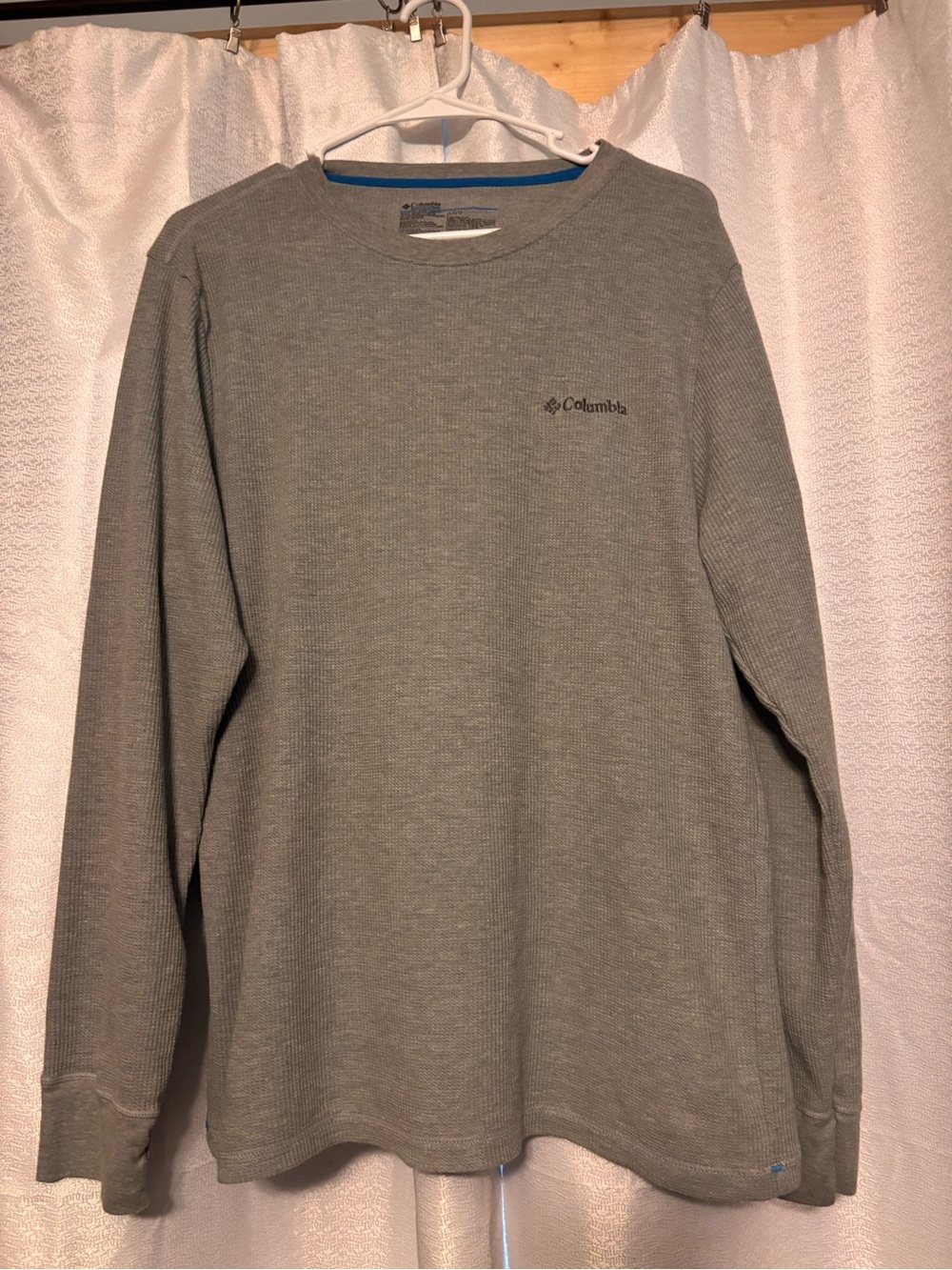 Columbia Men’s Gray Long-Sleeve Waffle Thermal Crew